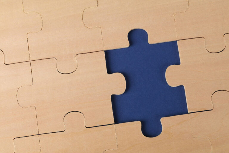 picture of a nude puzzle with a missing piece